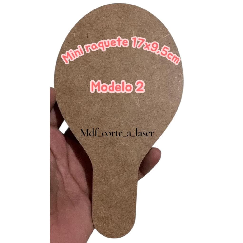 Kit 100 Unidades MINI Raquetes Mod2 (17 X 9,5 CM) Ping Pong Lembracinhas 50 Pares MDF3MM