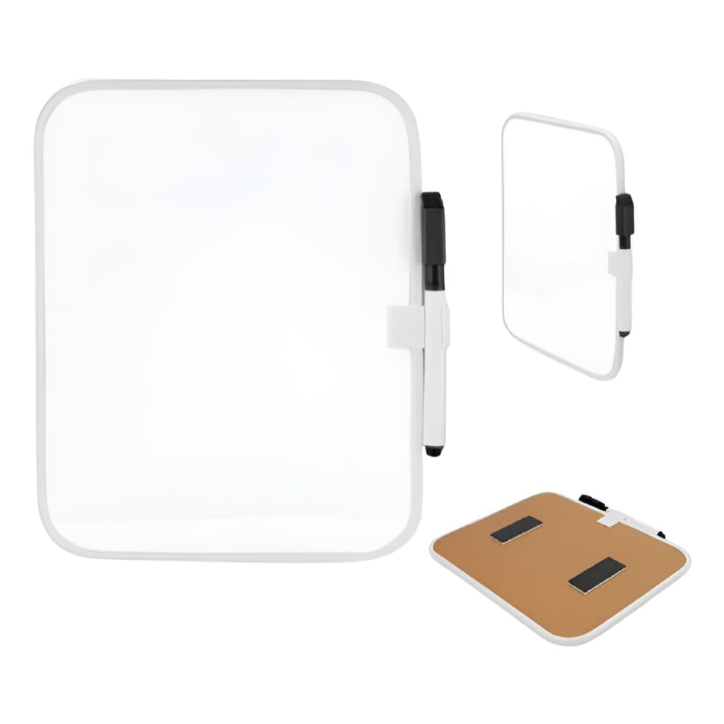 Imã De Geladeira Lousa Porta Recado Anotações Planner Branco Caneta Apagador