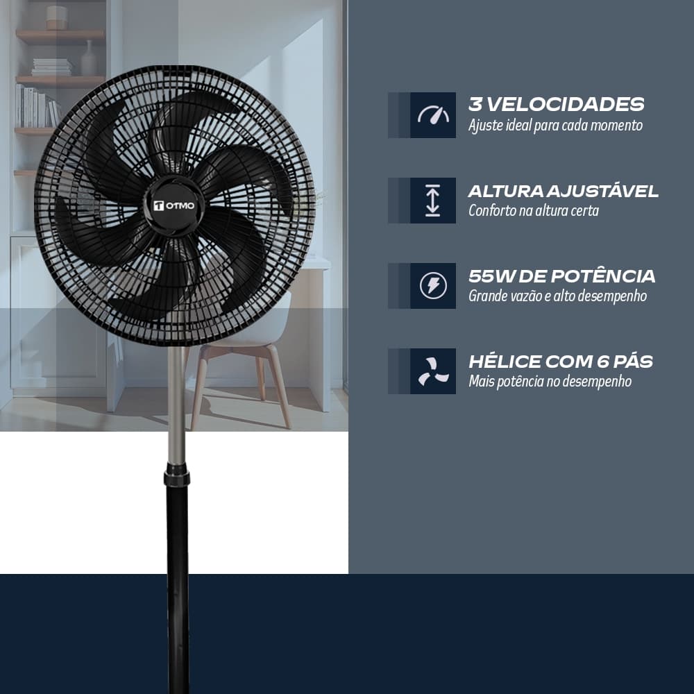 Ventilador 30Cm Coluna 55W 127V