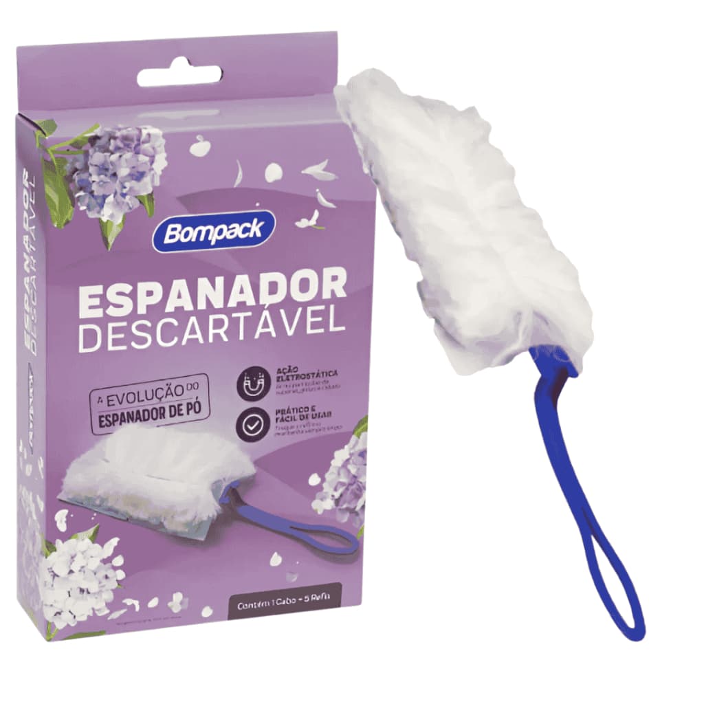 Espanador Eletrostático Descartável Remove Pó Poeira Bompack