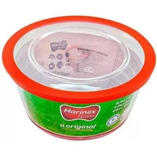Tigela De Vidro Marinex com Tampa 2,4 Litros Redonda - Original