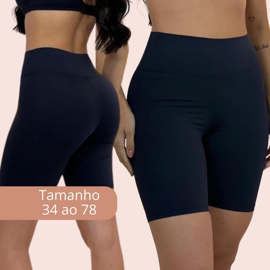 Short Bermuda Feminino Segunda Pele Poliester Nude Cos Alto FIRME