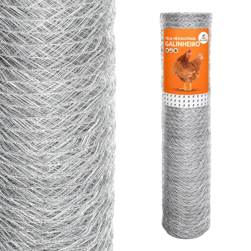 Tela  Galinheiro Galvanizada 1,50m Fio 23 - 10 e 15 Metros Uso Rural e Multiuso