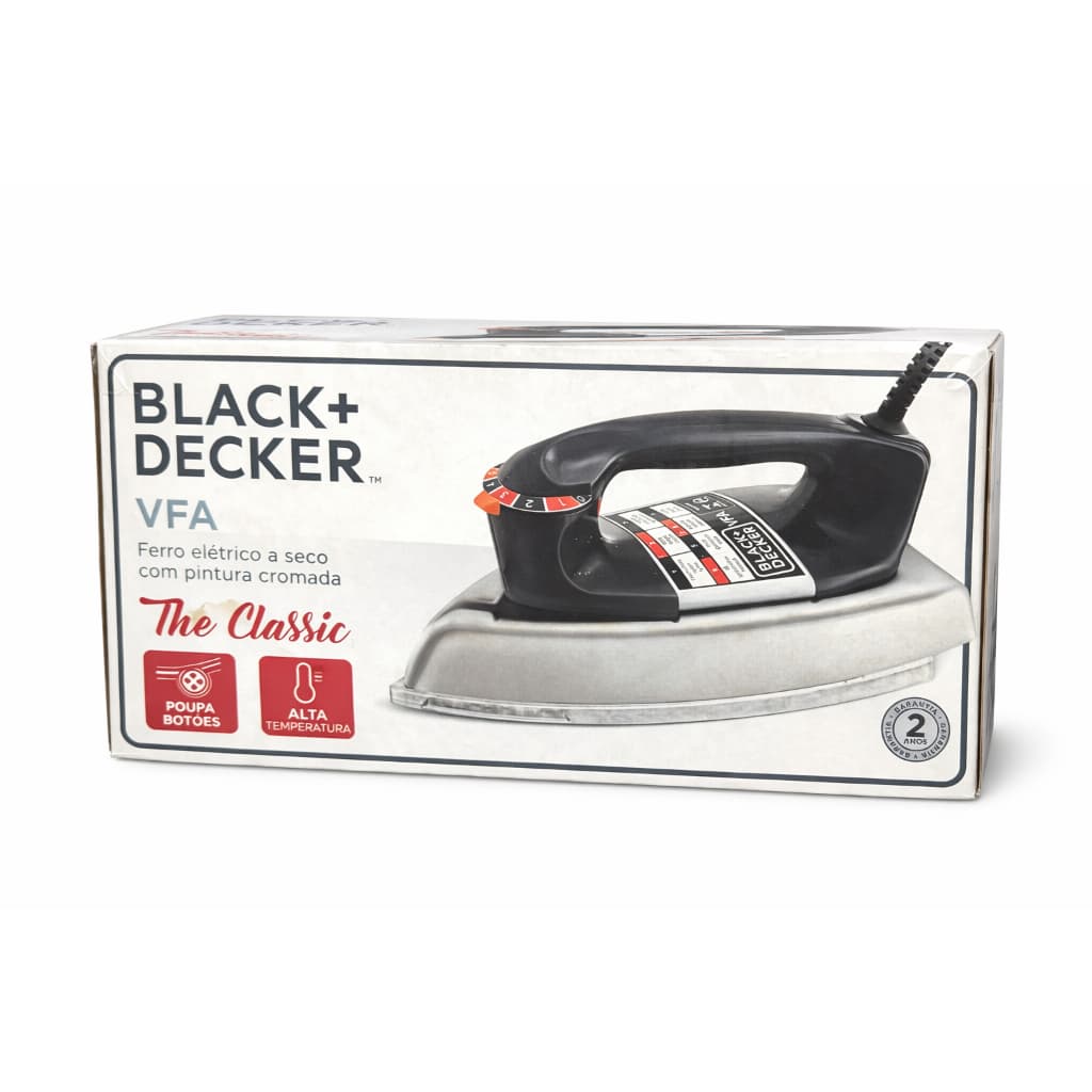 FERRO DE PASSAR ROUPA A SECO COM BASE DE ALUMINIO - VFA1110XM6