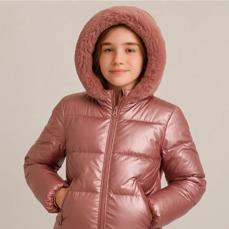 Jaqueta Puffer Feminina Bobojaco Peluciada Capuz Removível Grossa Térmica