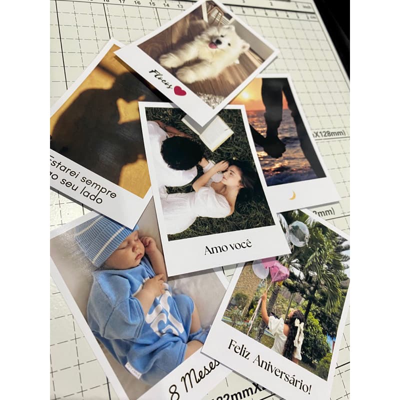 Mini fotos com frase 7x5 - Kit com 16- QR Code - Alta qualidade HD