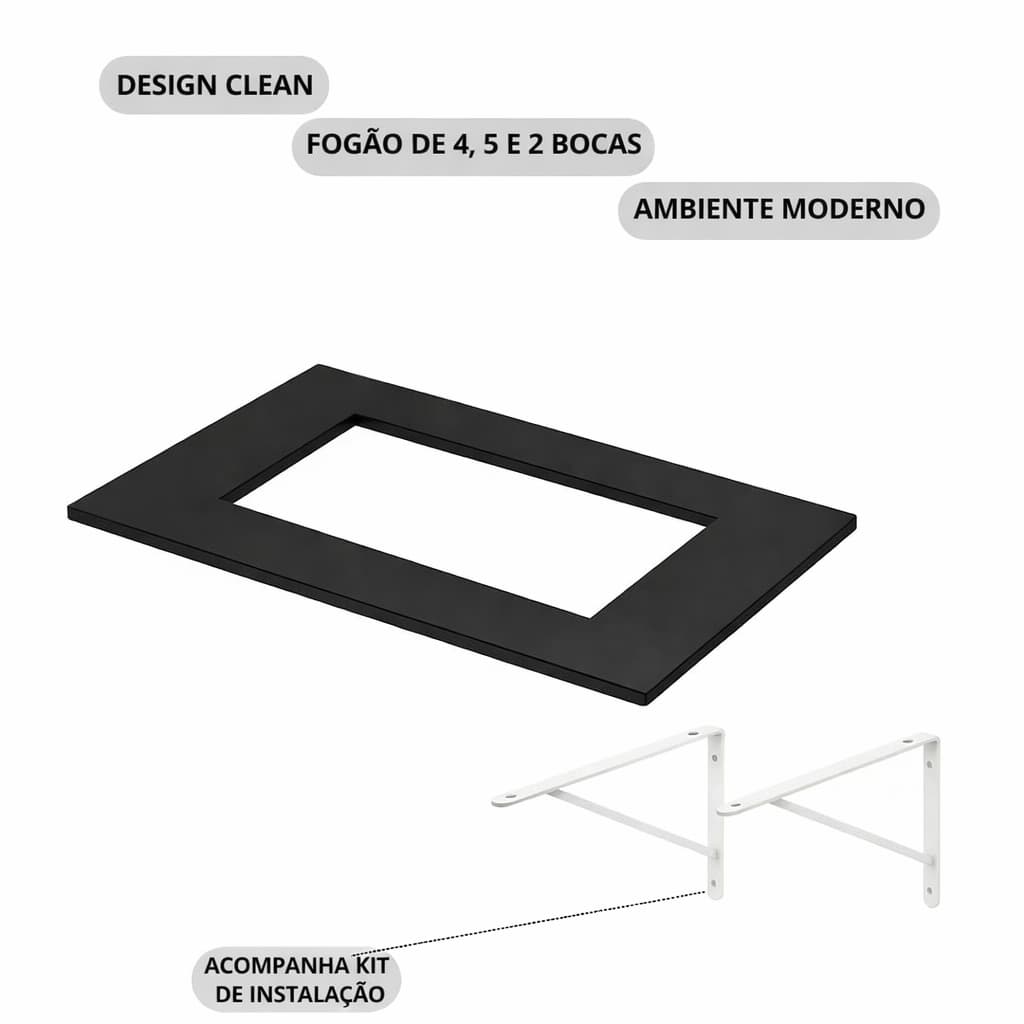 Tampo para cooktop 4, 5 E 2 bocas, TODOS OS TAMANHOS com 2un mão francesa para cozinha.
