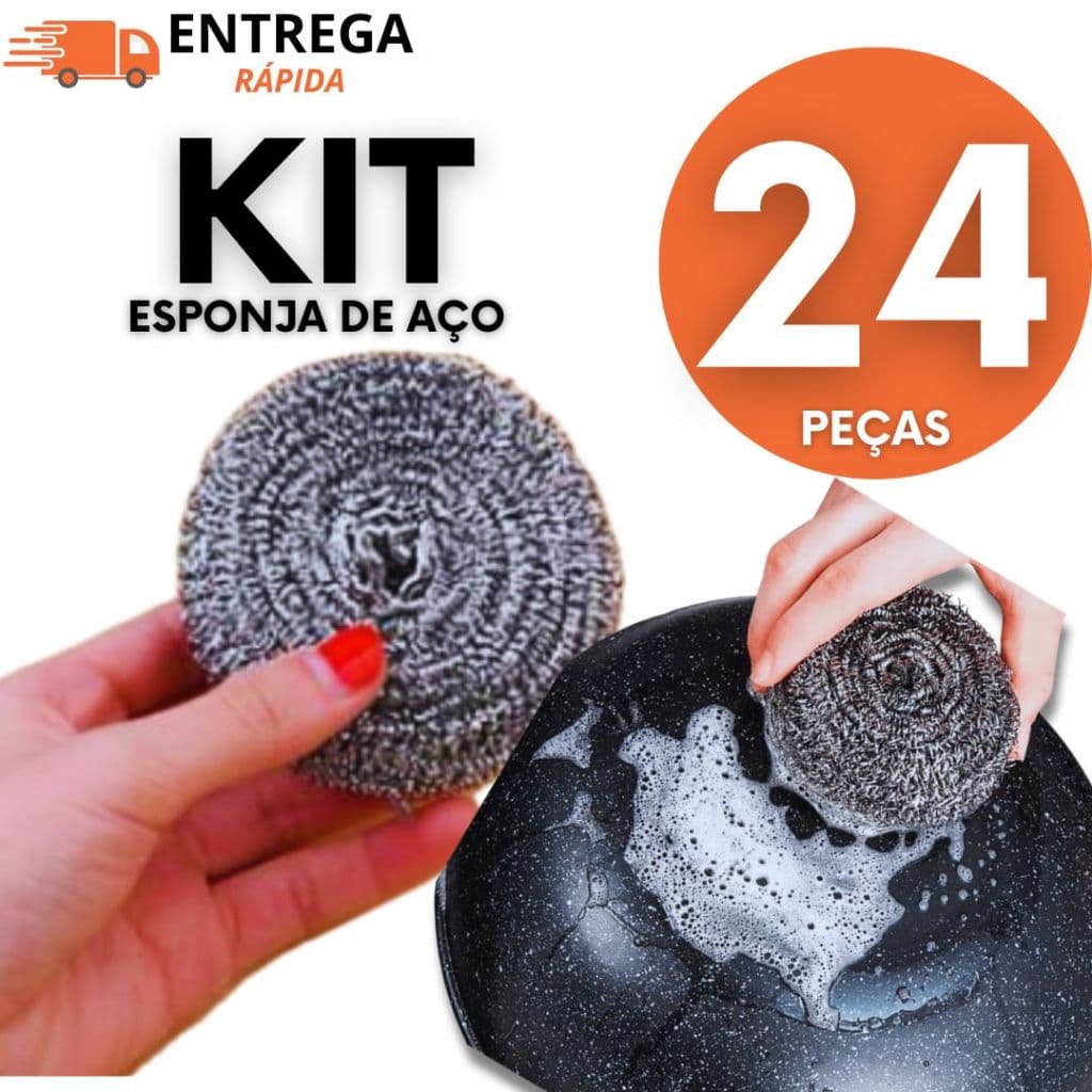 Esponja De Aço Buchinha Lava Louça Limpeza Pesada Bucha Palha de Aço Panela Grelha Cozinha Pia