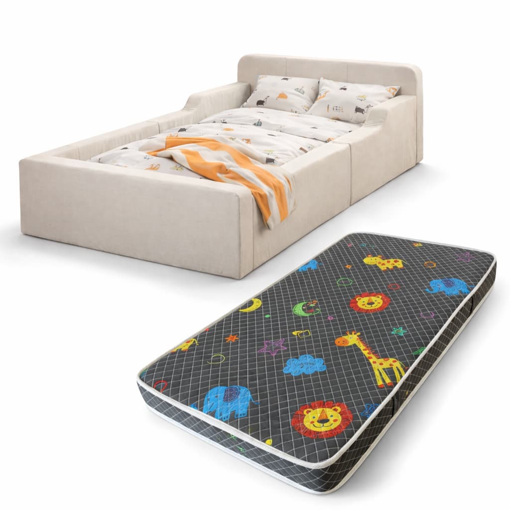 Cama Infantil Montessoriana Solteiro Lateral De Espuma D26 Conforto e Segurança Com Colchão 188X88