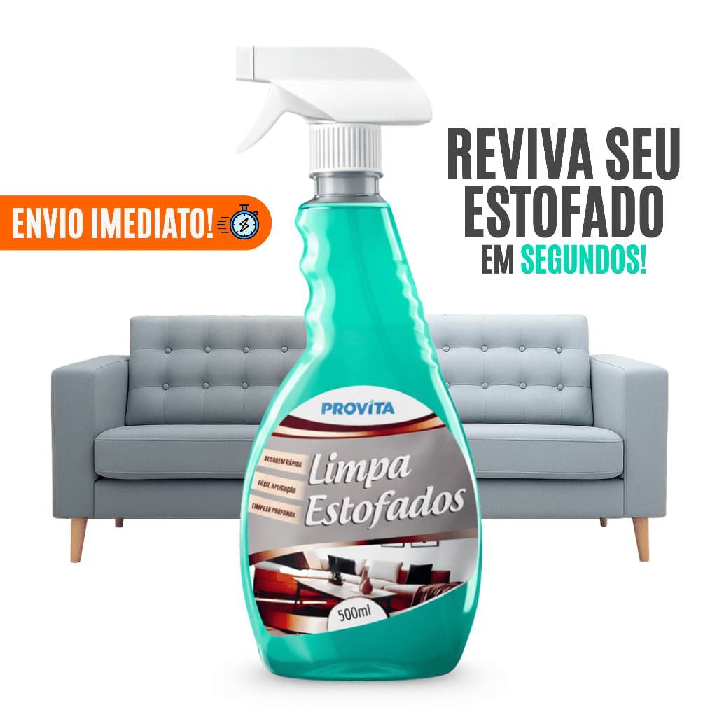 Limpa Estofados À Seco Spray Espuma Premium Perfumado Sofá, Banco e Poltrona Limpeza Profunda 500ml