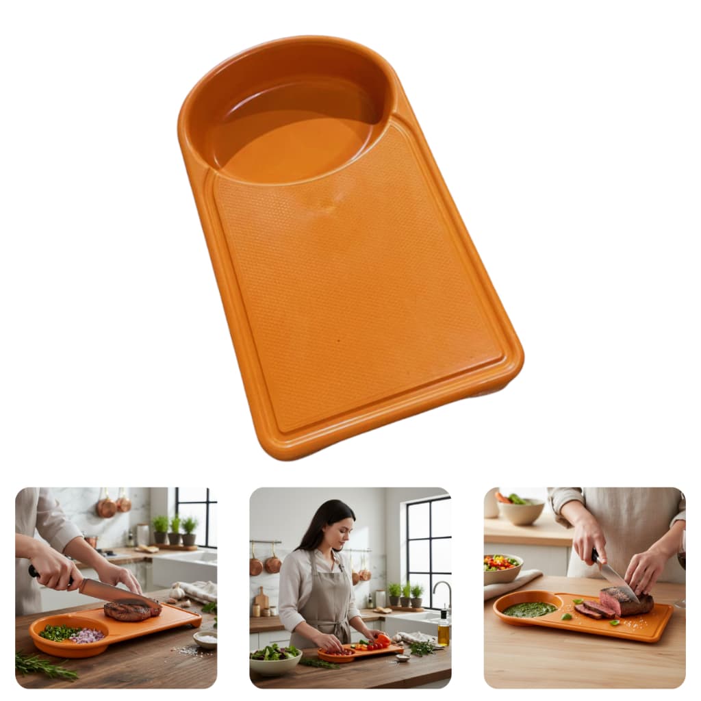 Tábua De Carne e Corte Com Armazenamento Multiuso 1L–Ideal Para Cozinha Organizada|Várias Cores