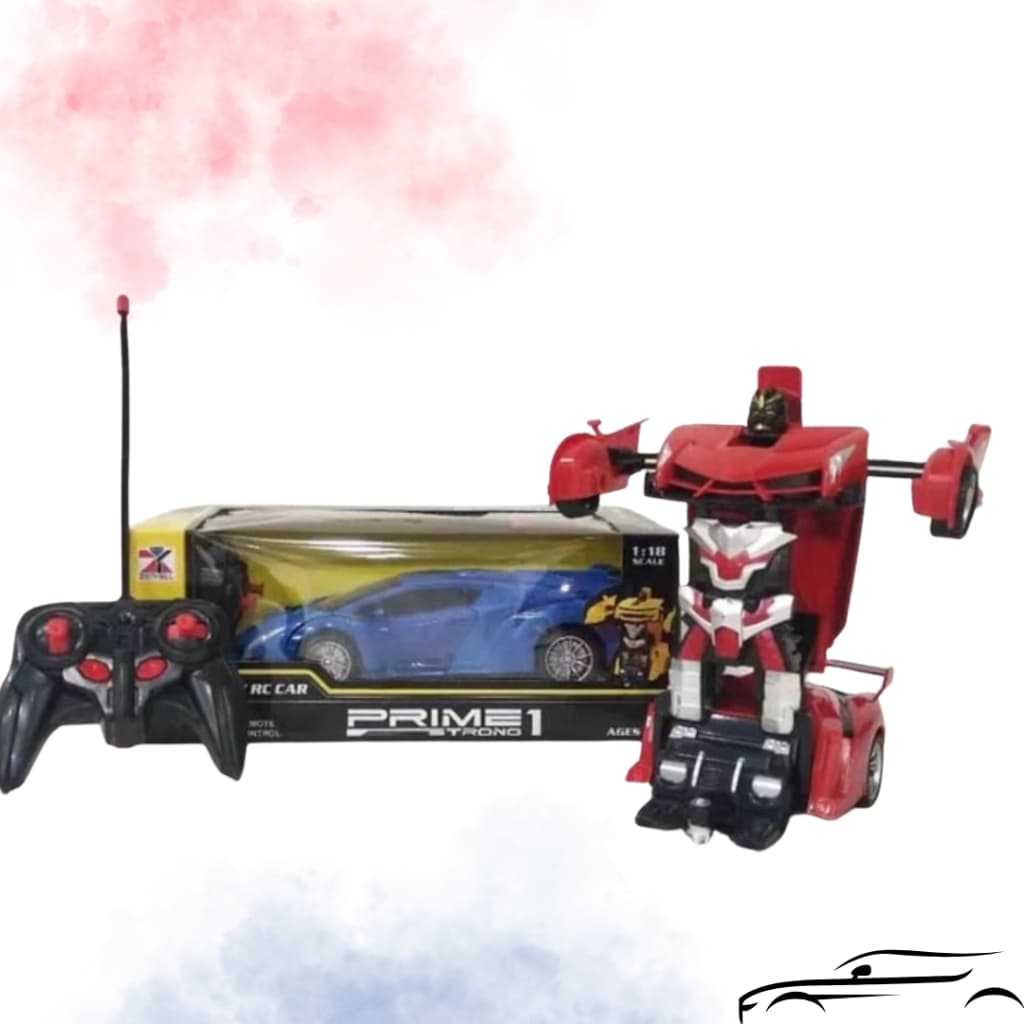 Brinquedo Carrinho Transforme Super Robô à Pilha Controle Remoto