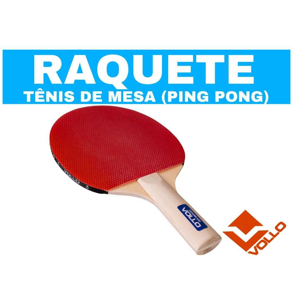 RAQUETE DE TÊNIS DE MESA - PING  PONG COM BORRACHA LEISURE 600 VOLLO