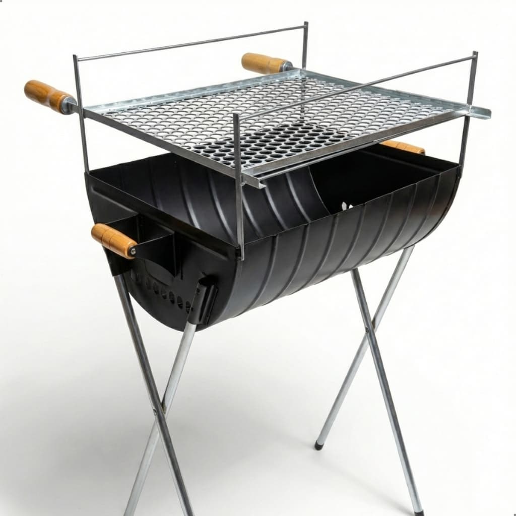 Churrasqueira a Carvão Com Grelha Inclusa 96cm Aço Reforçado Para Espetinho Grande e Grelha Zincada