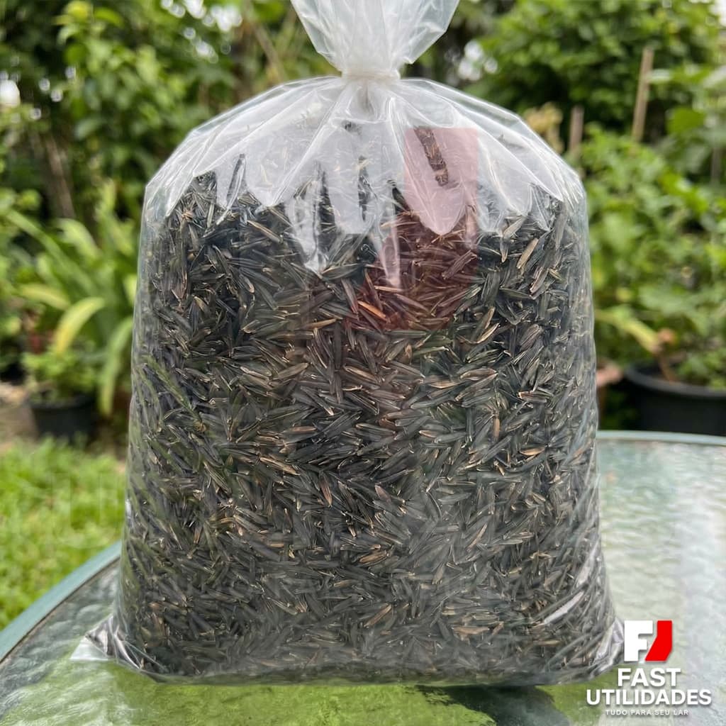 Casca de Arroz Carbonizada 50L Substrato Natural Orgânico Drenagem Solo Seco Hortas Vasos