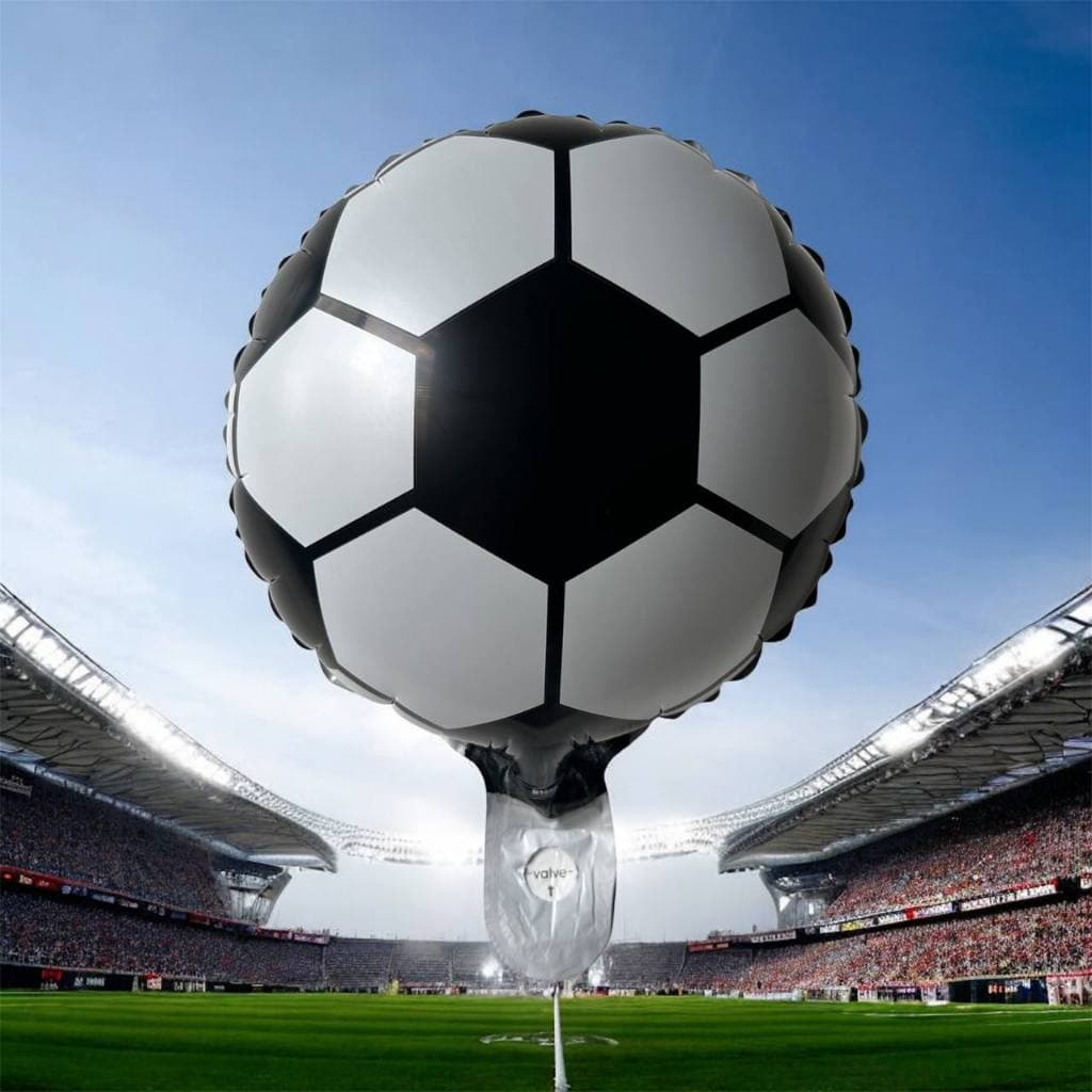 10 Balão Metalizado Mini Bola de Futebol Centro de Mesa 22cm