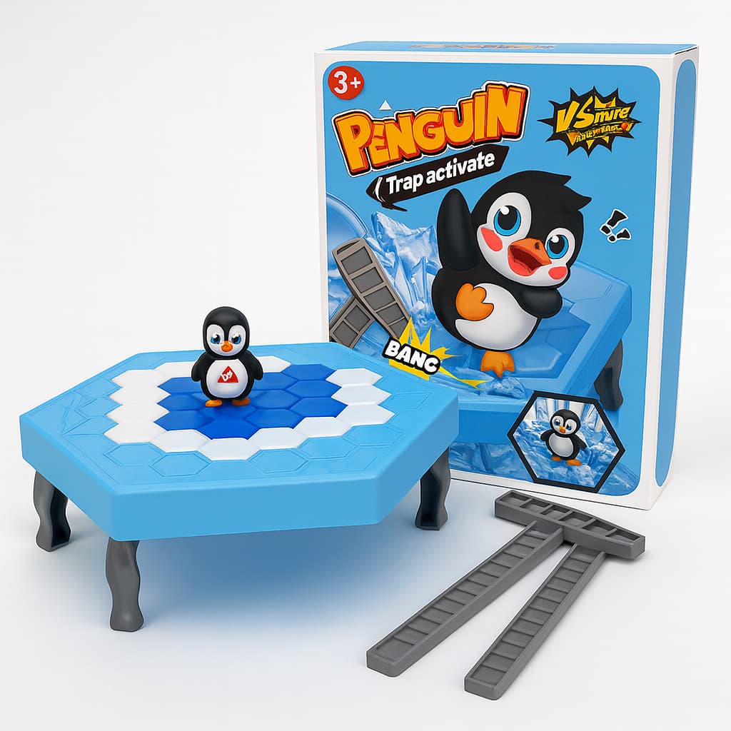 Brinquedo Interativo Quebra Gelo do Pinguim Grande Jogo de Mesa De Bloco Diversão Familia Pato Dino