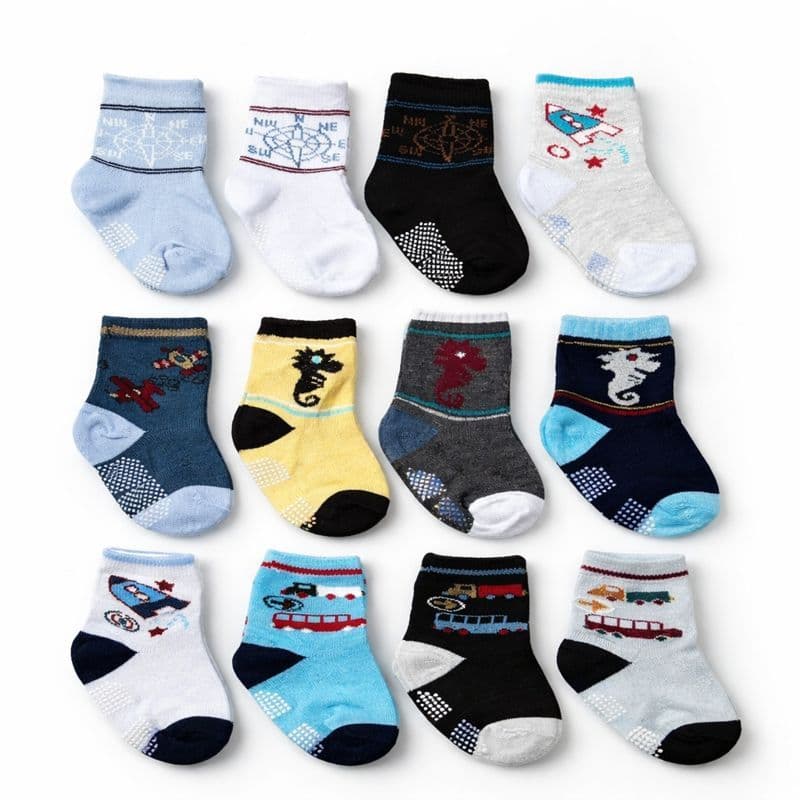 Kit Até 18 Pares de Meia Infantil Bebe Menino Masculino Estampadas Escolar Cano Medio