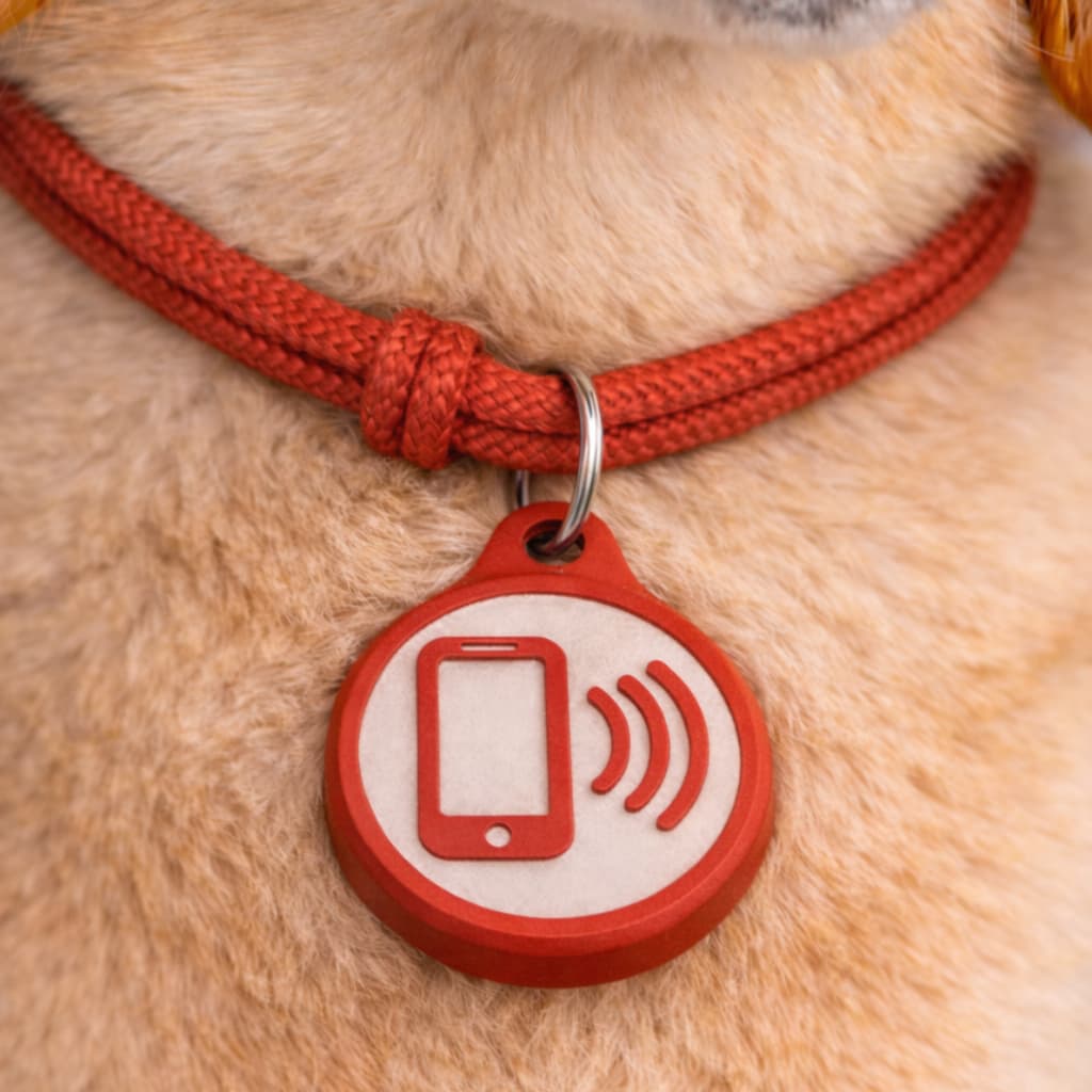 Coleira inteligente para Pet com aplicativo | Plaquinha de Identificação e rastreio sem Bateria