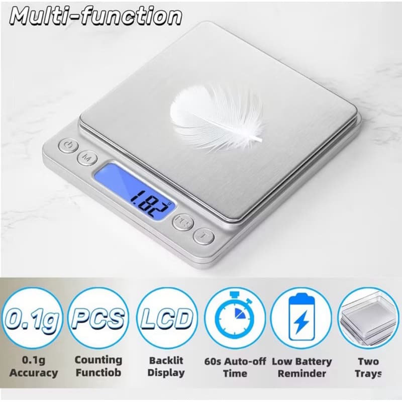 Mini Balança Digital De Cozinha Alta Precisão 0,1g Até 3000g