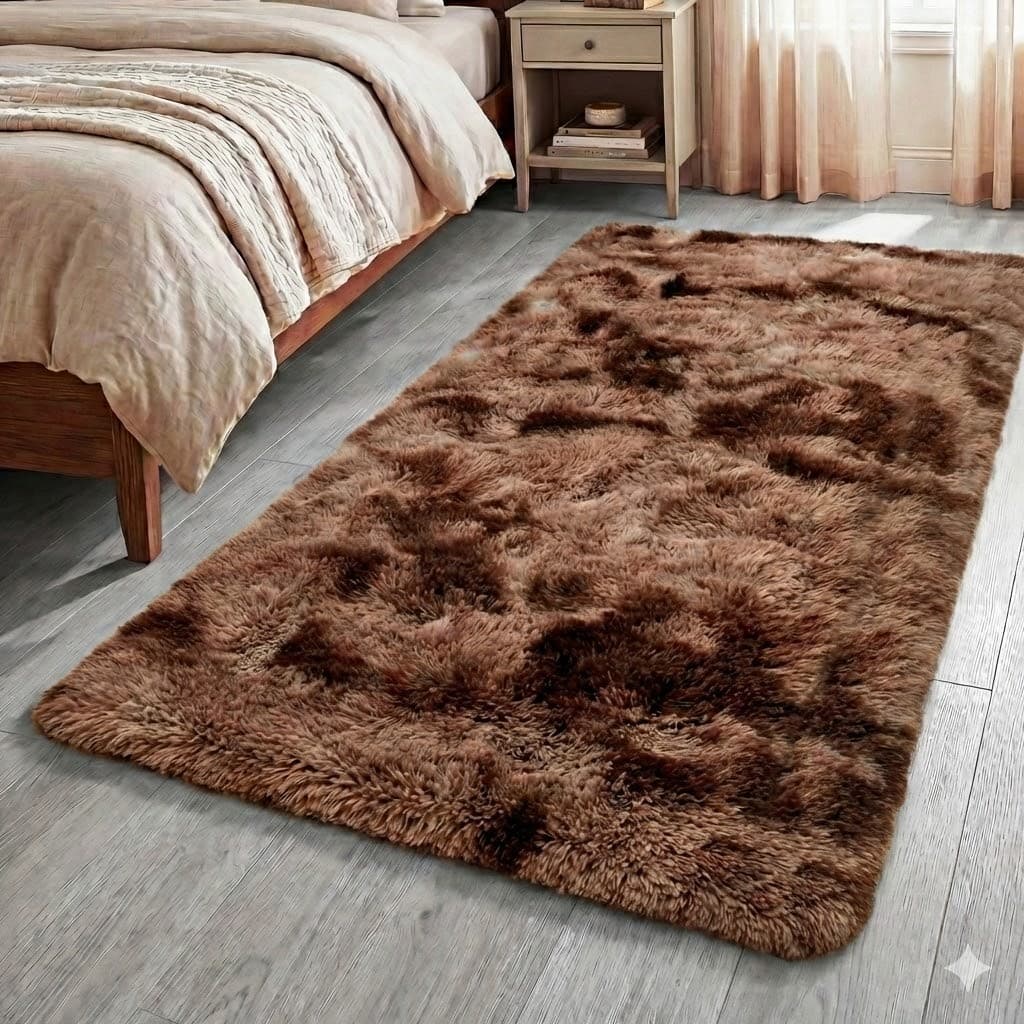 Tapete Sala Quarto Banheiro Grosso Antiderrapante Luxo Macio 40x60cm Felpudo Peludo Shaggy Cores Lavável Maciez Premium
