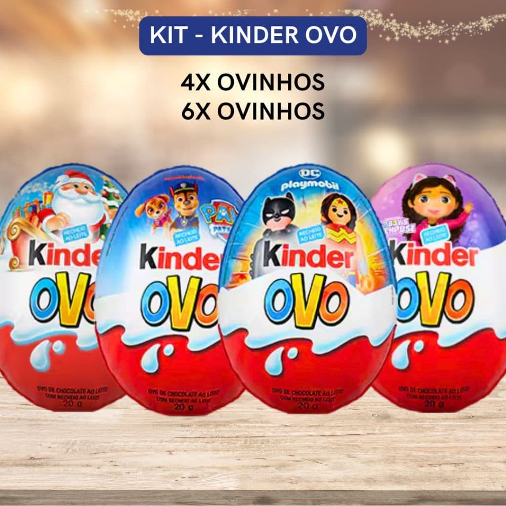Kinder Ovo Fracionado Coleções Patrunha Canina, Edição de Natal, Meninos e Meninas