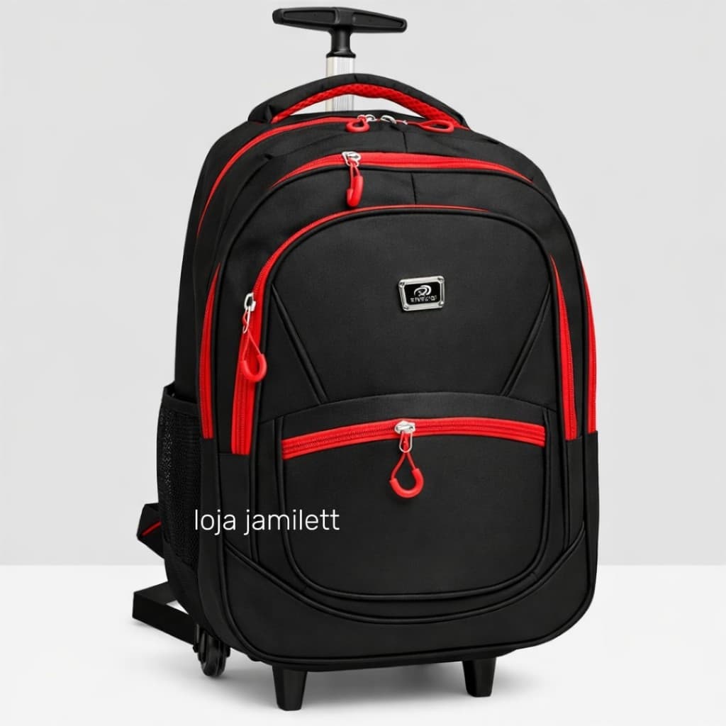 MOCHILA GRANDE ESCOLAR E UNIVERSITÁRIA COM RODINHAS E ALÇA  RESISTENTE E ESPAÇOSA