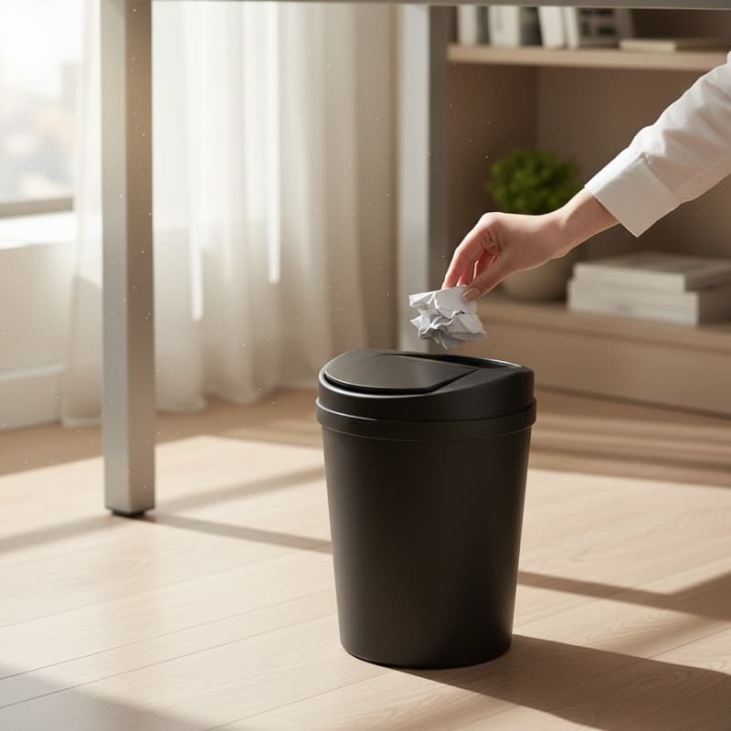 Lixeira 5 Litros com Tampa Basculante Lixeira para Banheiro Escritório e Cozinha