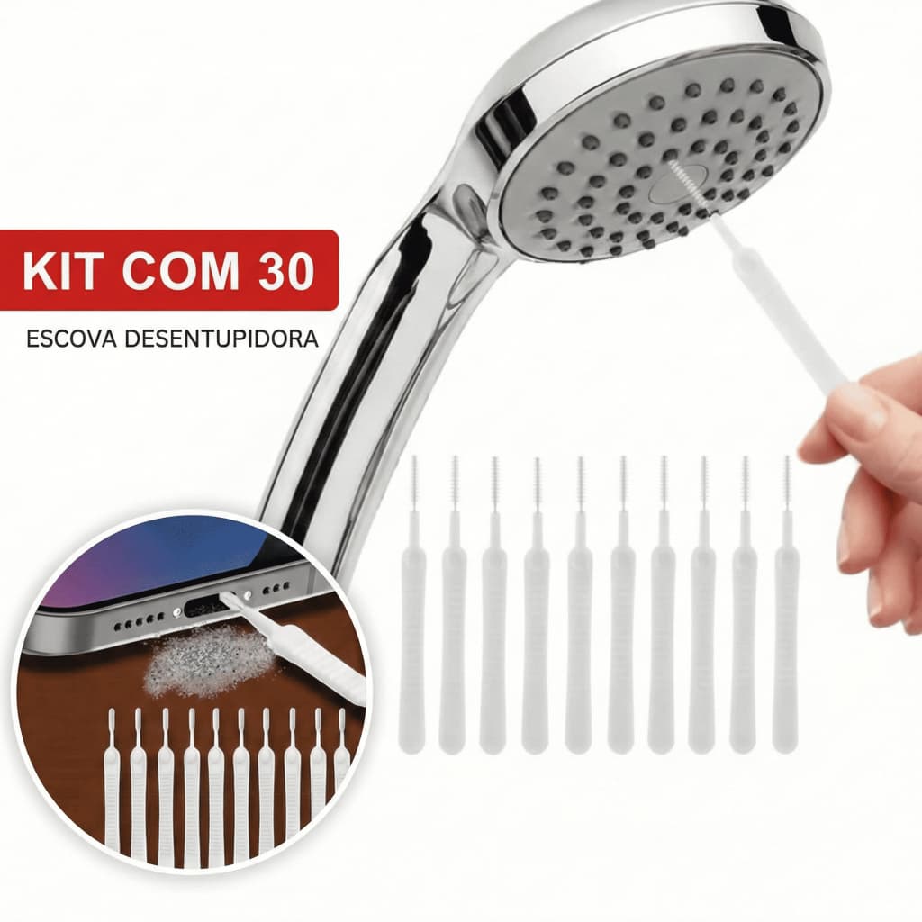 Kit 30 Escovinha Escova Desentope Chuveiro Fogão Celular Ducha Limpador Limpar Mini Limpador Bico