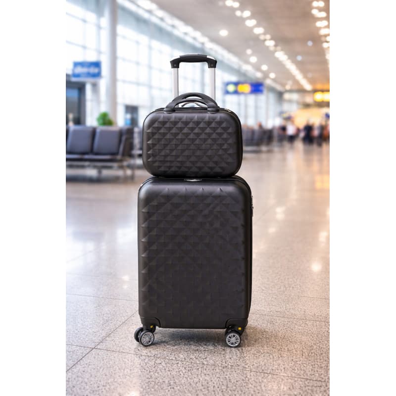 Mala de Viagem  Preta 10kg expansiva  com Frasqueira – Design Moderno e Alta Durabilidade Rodas removíveis