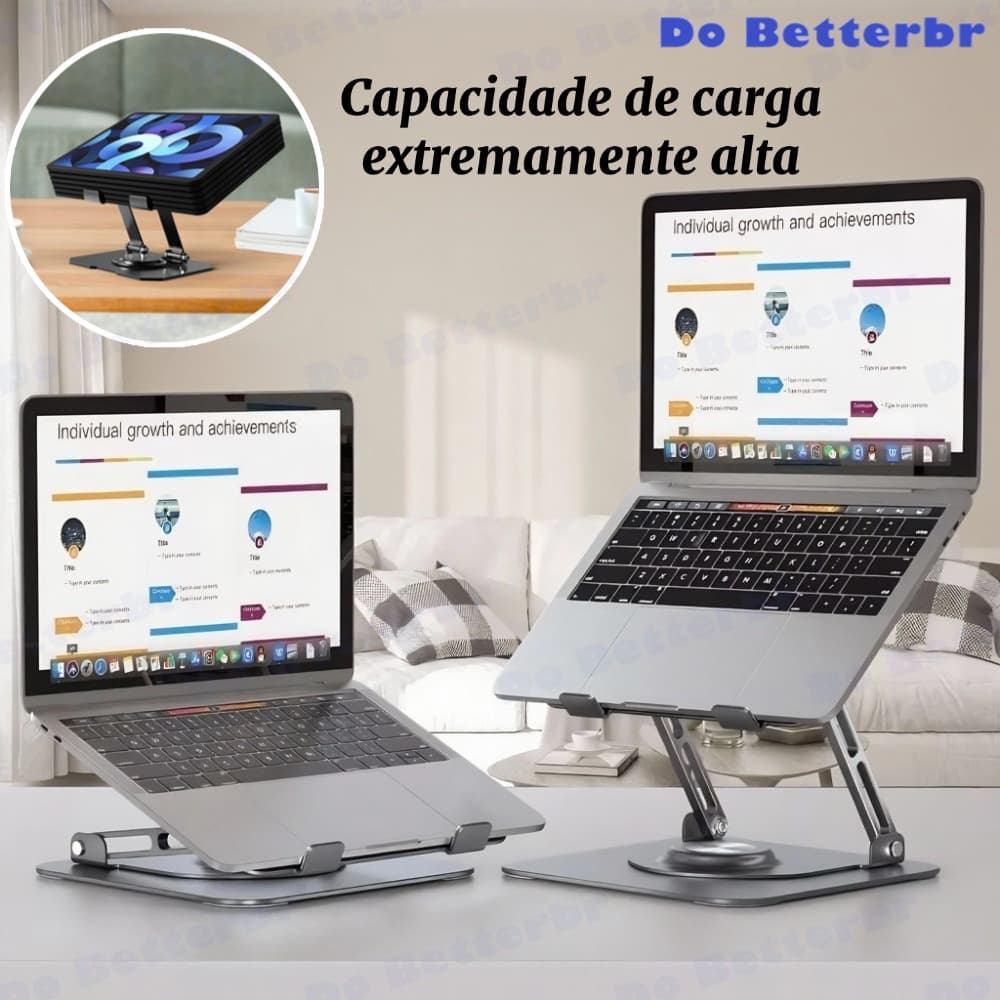 Suporte de Metal Ajustável Para Notebook 10 Ate 17" Giratória de 360° N263