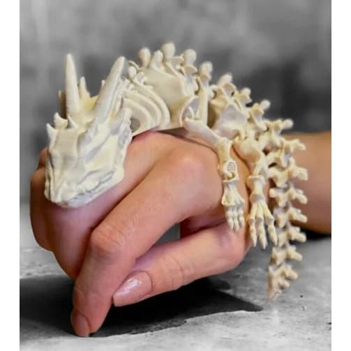 Esqueleto Dragão Articulado I flexível Decoração Colecionável Gabinete Gamer Aquári