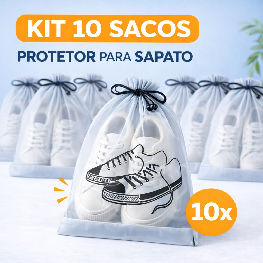 Kit 10 ou 15 Saco bolsa Protetor para Sapatos Resistente para Viagem Lavável
