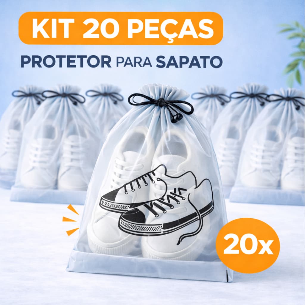 Kit 20 Sacos para Sapatos Proteção e Organização Para Viagem