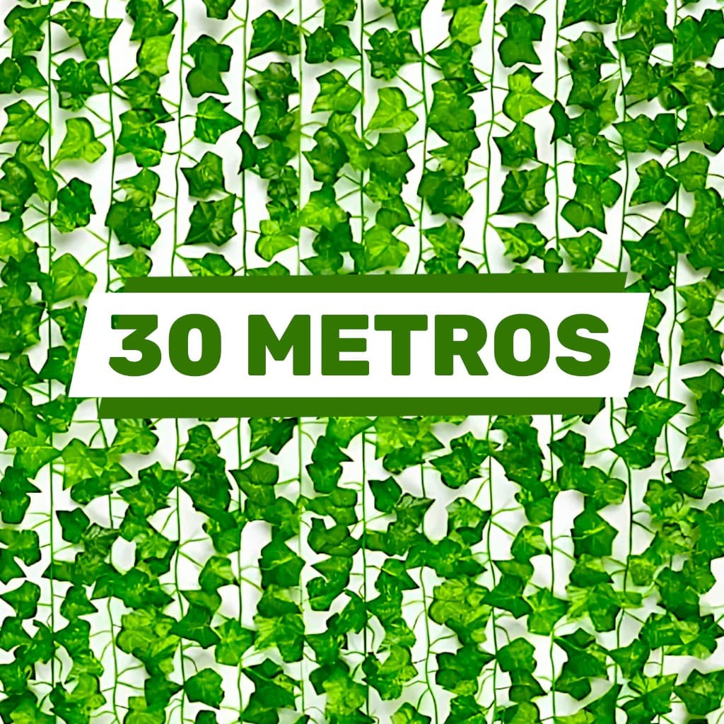 30 METROS Trepadeira Artificial Hera Verde 30m Corrente de Folhagem Pendente Realista para Decoração