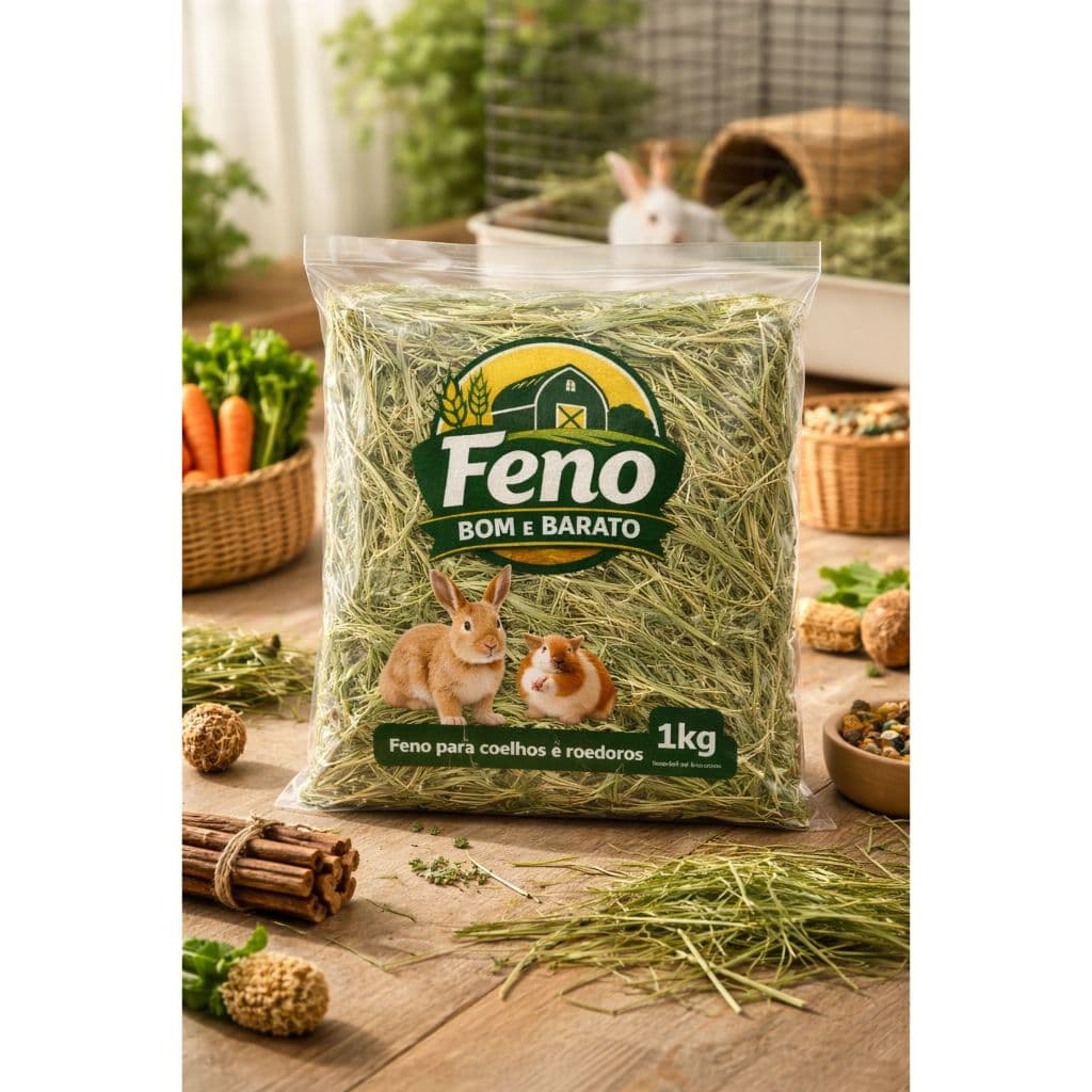 5kg Feno Bom e Barato para coelho, porquinho da índia, roedores e Chinchilas.