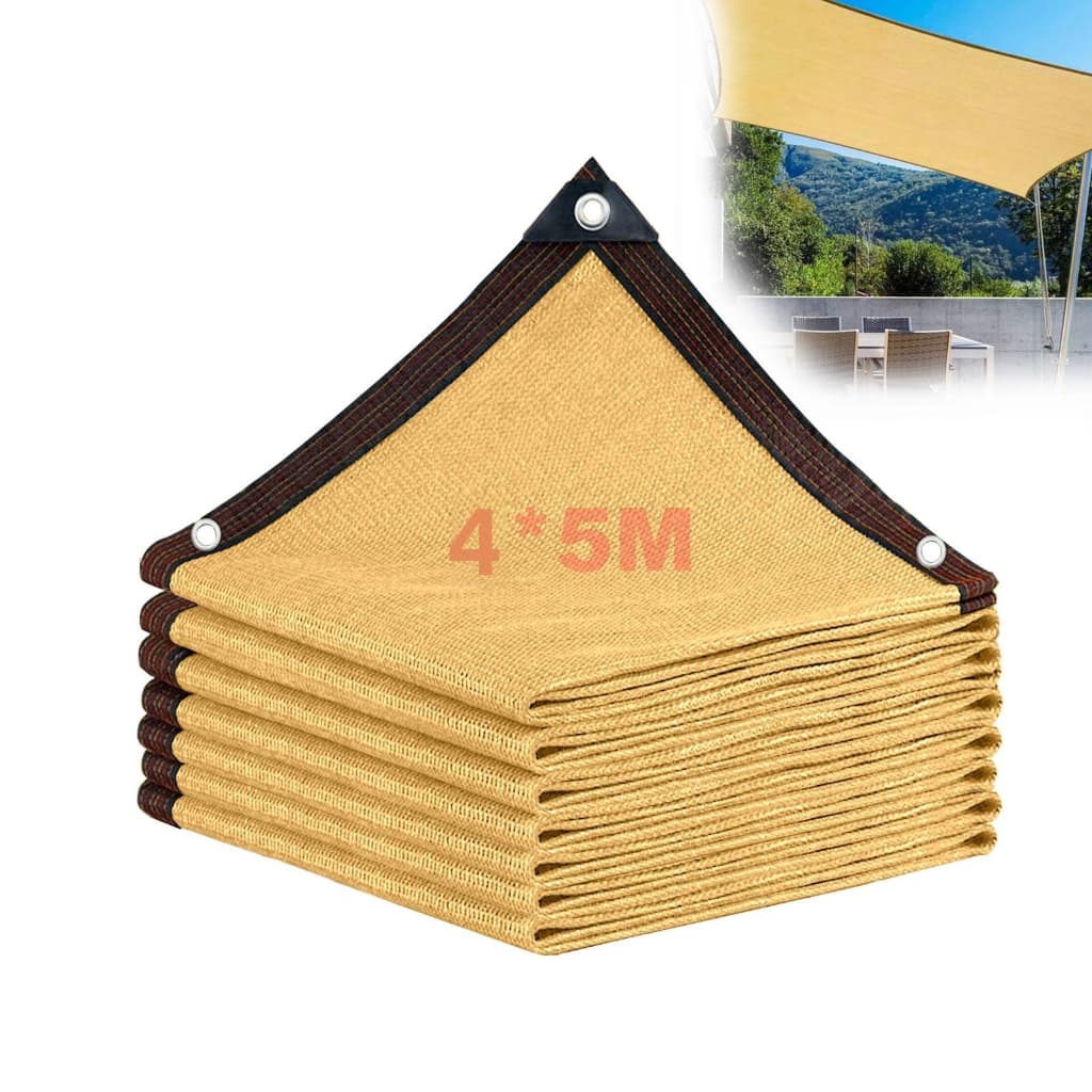 Tela Sombrite 90% 4x5m para Sombreamento/Toldo Garagem, Bainha Reforçada com Ilhós Metálicos
