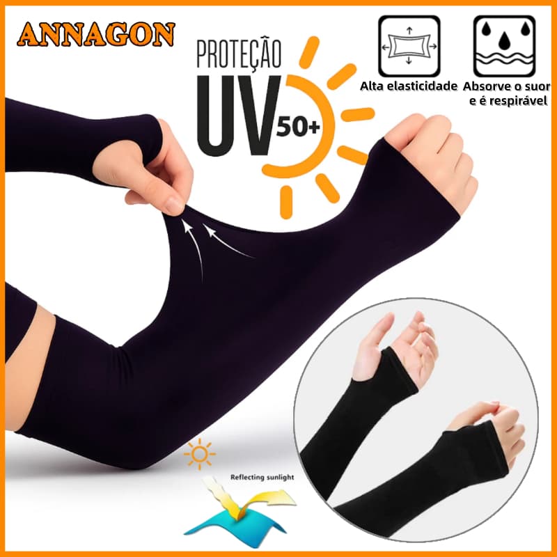 3/2/1 Pares Manguito Proteção Solar UV Fina Braço Seda Masculina Feminina Respirável 35cm