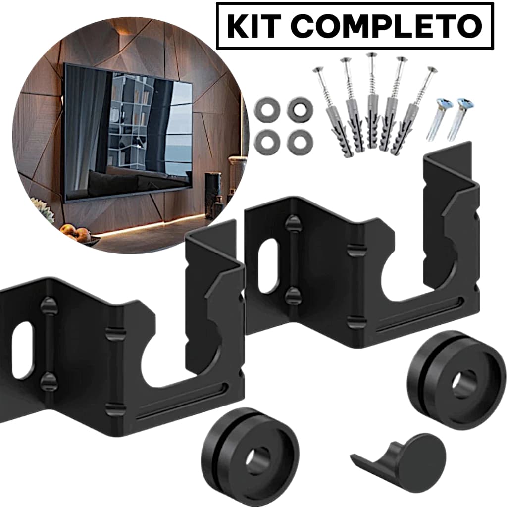 KIT Suporte TV Universal Fixo LED LCD Plasma 10 a 85'' Parede - Painel - Monitor