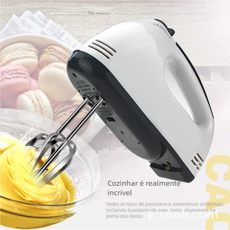 Batedeira de Mão 7 Velocidades 110V - Elétrica para Massa de Bolo e Ovos