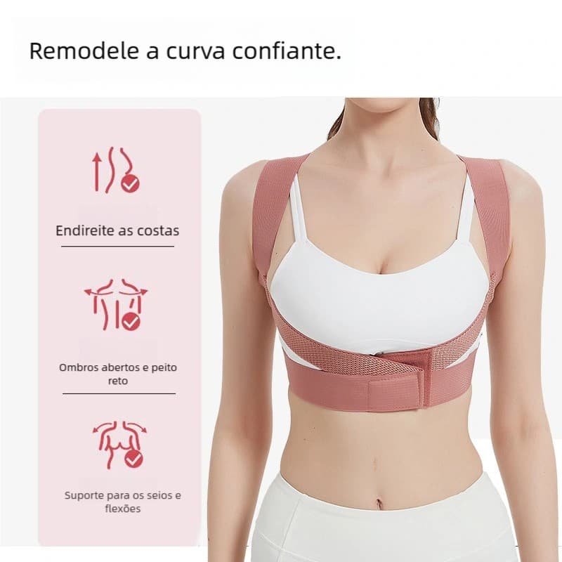 Correção de Postura Anti-Corcunda - Alça Invisível Angulada para Ombros com Excelente Função