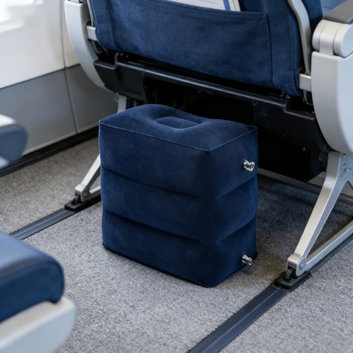 Almofada Inflável Ajustável Apoio Pés Viagem Escritório para Carro, Avião, Trem de Alta Velocidade