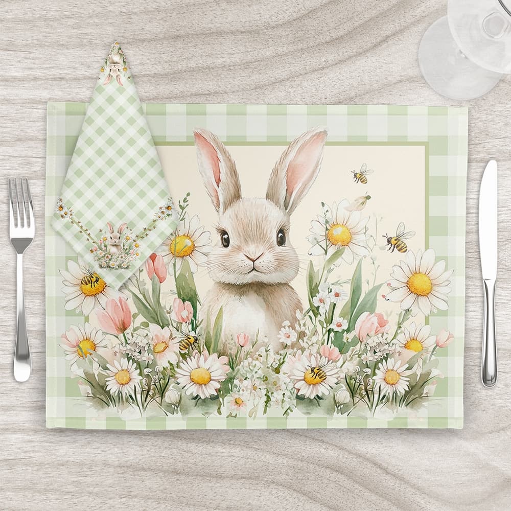 Lugar Americano de Páscoa com Guardanapo - Conjunto para Mesa Posta