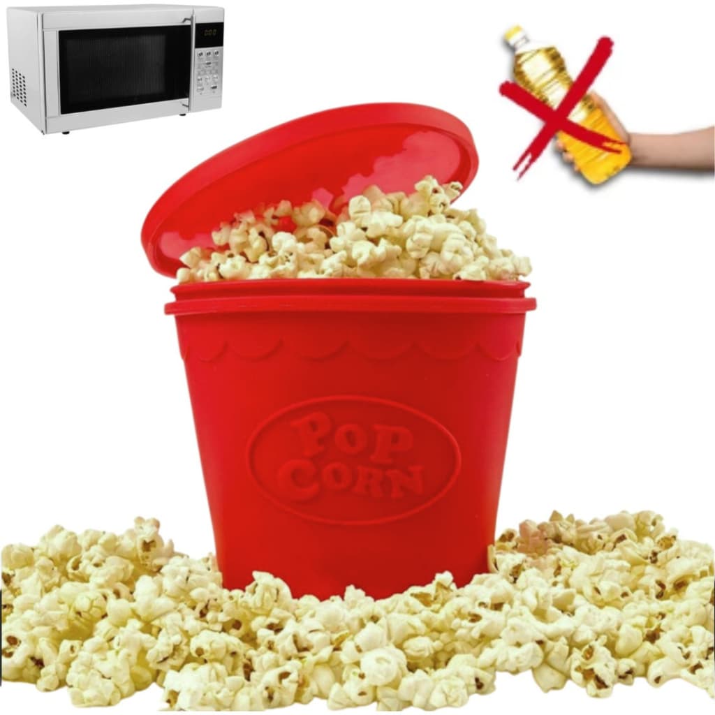 PIPOQUEIRA DE MICRO-ONDAS EM SILICONE PARA PIPOCA SEM ÓLEO DOBRÁVEL