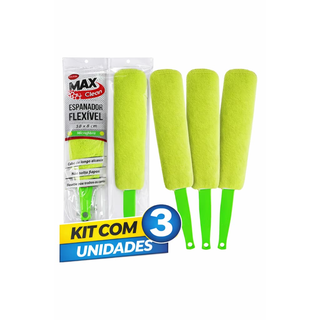 Espanador De Pó Em Microfibra Flexível Lavável E Não Risca Limpeza Domestica Multiuso