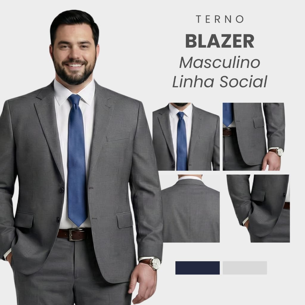 Paleto Blazer Masculino Plus Size Italiano Social Premium Luxo Microfibra Elastano Terno Classico Elegante