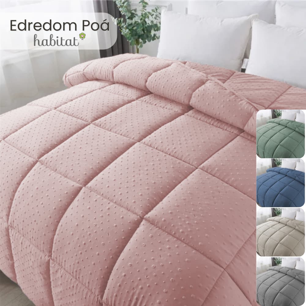 Edredom Coberdrom Poá Casal Queen King Toque Macio Quentinho Habitat