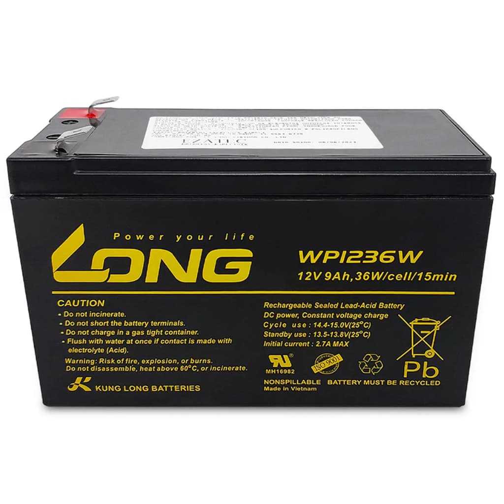 Bateria Long 9Ah / 12V – Para Nobreak, Alarmes, Balanças, Portão Eletrônico, Câmeras.