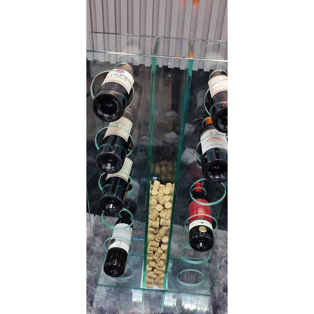 Adega de Bancada em Vidro de 6mm Temperado para 8 Garrafas – Elegante