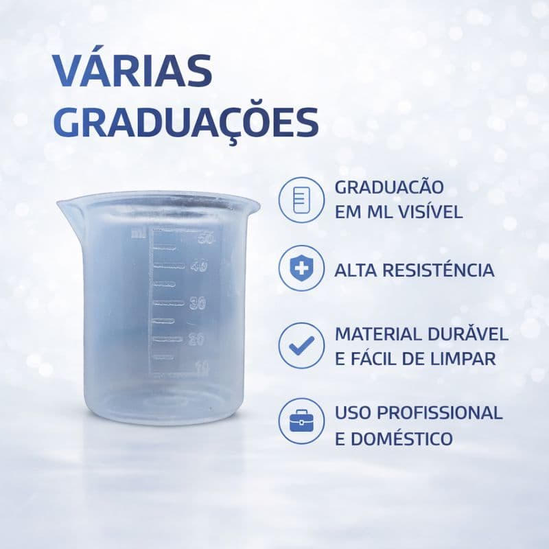 Copinhos Medidores Becker Unidade - Ideias Para Medição de Líquidos Para Laboratório / Cozinha / Receitas